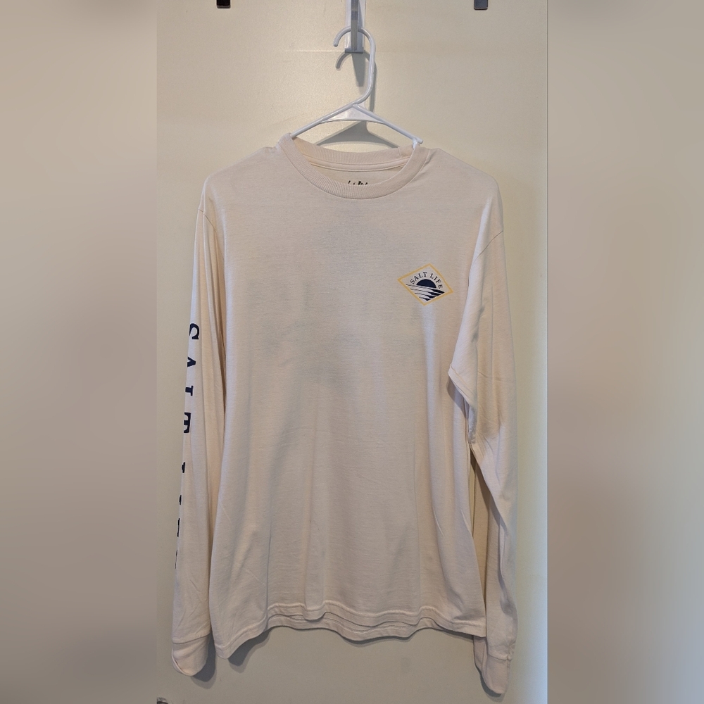 Salt Life T Shirt Long-Sleeve Men's M Retro Graphic Fish Surf Dive Chill
